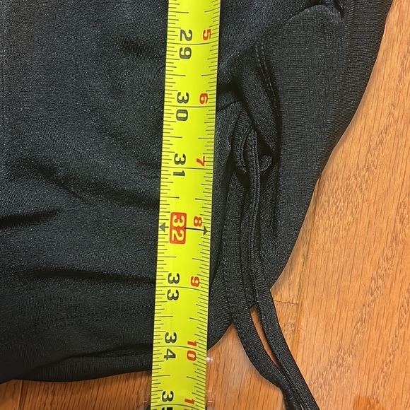 NA-KD Recycled Deep Neckline Mini Black Drawstring Dress Size L - Picture 16 of 16